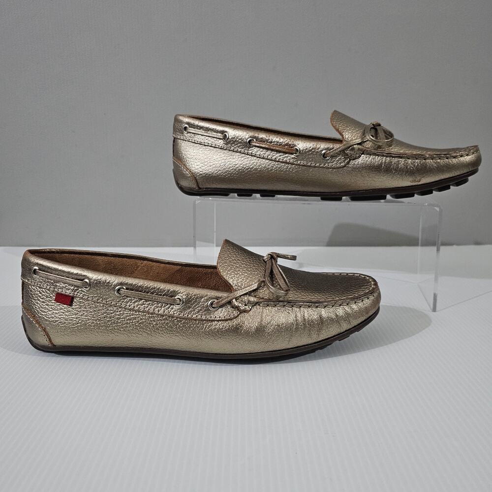 Marc Joseph Elmwood Ave Loafer Womens 11 Metallic Gold Leather Driving Moccasin - Picture 3 of 15